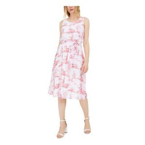 NWT INC DRESS Womens White Sleeveless Below The Knee Party Shift Dress 16